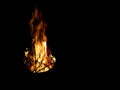 Big fire flame isolated on a black background Royalty Free Stock Photo