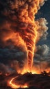 Big fire tornado in the night sky Royalty Free Stock Photo
