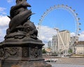 The big Fish Lamp post and London Eye.