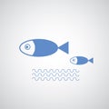 Big fish leading small fishes Royalty Free Stock Photo