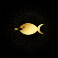 big, fish, small, business gold icon. Vector illustration of golden particle background