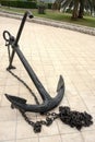 Big fisherman black ancient iron anchor