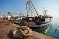 A big fishing boat moored at the harbour Royalty Free Stock Photo