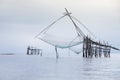 Big fishnet lifting of the Villagers at phatthalung provinces thailand