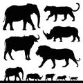Big five african safari animals Royalty Free Stock Photo