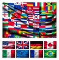 Big flag background made of world country flags. Royalty Free Stock Photo