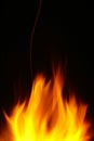 Big flame at night Royalty Free Stock Photo
