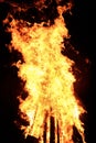 Big flaming bonfire Royalty Free Stock Photo