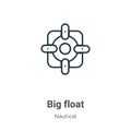 Big float outline vector icon. Thin line black big float icon, flat vector simple element illustration from editable nautical Royalty Free Stock Photo