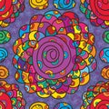Big flower color swirl seamless pattern Royalty Free Stock Photo