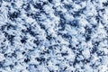 Big fluffy snowflakes close up on the surface of the ice. Winter and Christmas background Royalty Free Stock Photo