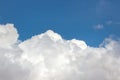 Big fluffy white clouds against a bright clear blue sky background Royalty Free Stock Photo