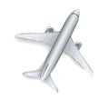Big Flying Airplane on white background, realistic vector illustration Royalty Free Stock Photo
