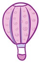 A pink parachute vector or color illustration Royalty Free Stock Photo