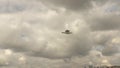 Big flying seagull birg on a background of cloudy sky . Slow motion, Full HD video, 240fps, 1080p.