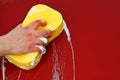 Big foamy yellow sponge Royalty Free Stock Photo