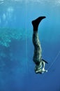 Big Foot scene of a freediving training Royalty Free Stock Photo