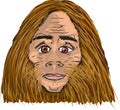 Big foot vector sketch illustration clip-art image