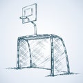 Big football and basketball goal. Vector drawing Royalty Free Stock Photo