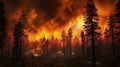 Big Forest fire. Generative AI