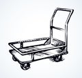 Warehouse trolley. Vector drawing Royalty Free Stock Photo