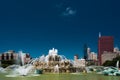 Big fountain in Chicago Downtown in a summer Royalty Free Stock Photo