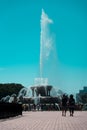 Big fountain in Chicago Downtown in a summer Royalty Free Stock Photo