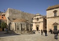 Big fountain of Onofrio and St. Saviour church in Dubrovnik. Croatia Royalty Free Stock Photo