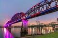 Big Four Bridge across Ohio River between Louisville, Kentucky and Jeffersonville, Indiana Royalty Free Stock Photo