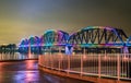 Big Four Bridge across Ohio River between Louisville, Kentucky and Jeffersonville, Indiana Royalty Free Stock Photo