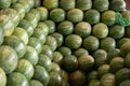 Big fresh watermelons stacked in rural Myanmar Royalty Free Stock Photo