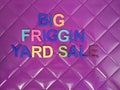 Big frigging yard sale sign Royalty Free Stock Photo