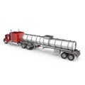 Big fuel gas tanker truck on white. 3D illustration Royalty Free Stock Photo