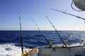 Big game boat fishing in deep sea Royalty Free Stock Photo