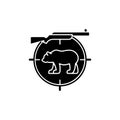 Big game hunting black glyph icon