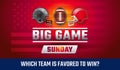 Big Game Sunday - American football championship banner vector illustration - Who will win the football final? Which team is