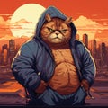 Big gangster cat boss with scary expression Royalty Free Stock Photo