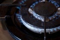 Big gas ring on the stove