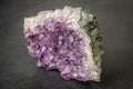 Big geode found in europe with white and purple crystals in the inside Royalty Free Stock Photo