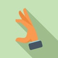 Big gesture icon flat vector. Finger hold Royalty Free Stock Photo