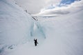 In the big glacier crevasse - Arctic, Spitsbergen Royalty Free Stock Photo
