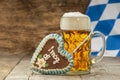 Big glass of lager beer in Bavaria at Oktoberfest in Munich Royalty Free Stock Photo