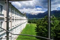 Big glass wall in public place. Royalty Free Stock Photo