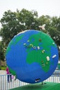 Big globe made by lego (showing Africa)