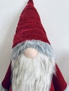 big elf gnome christmas toy on white background