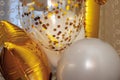 Big gold balloons for birthday party. Present delivery