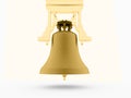 Big gold church bell rendered on white