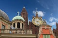 Big gold clock in old town Gdansk, Poland Royalty Free Stock Photo