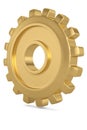 Big gold gear on white background. 3D illustration Royalty Free Stock Photo