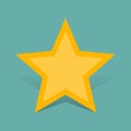 Big Gold Star icon isolated, ranking mark with shadow Royalty Free Stock Photo